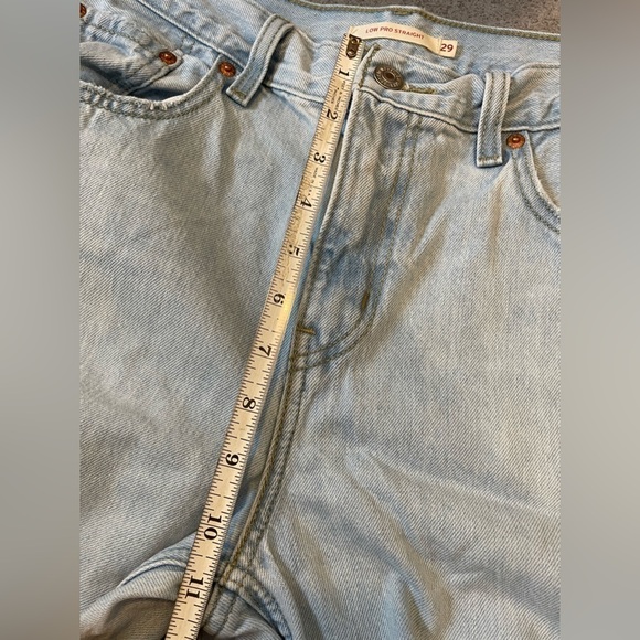 Levi’s Lo Pro Straight Leg Jeans Light Blue Distressed Size 29 - Picture 8 of 8